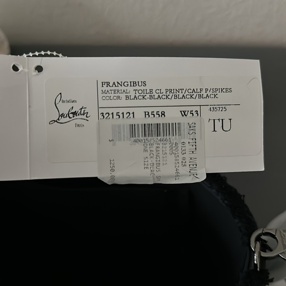 NWT Christian Louboutin Black/Black Small Frangibus Tote Bag and dust bag! - Picture 12 of 16